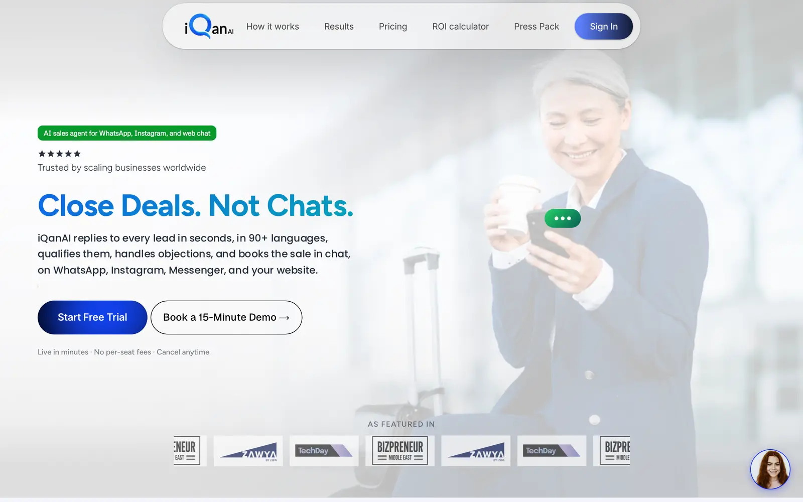 Screenshot of the iQanAI website