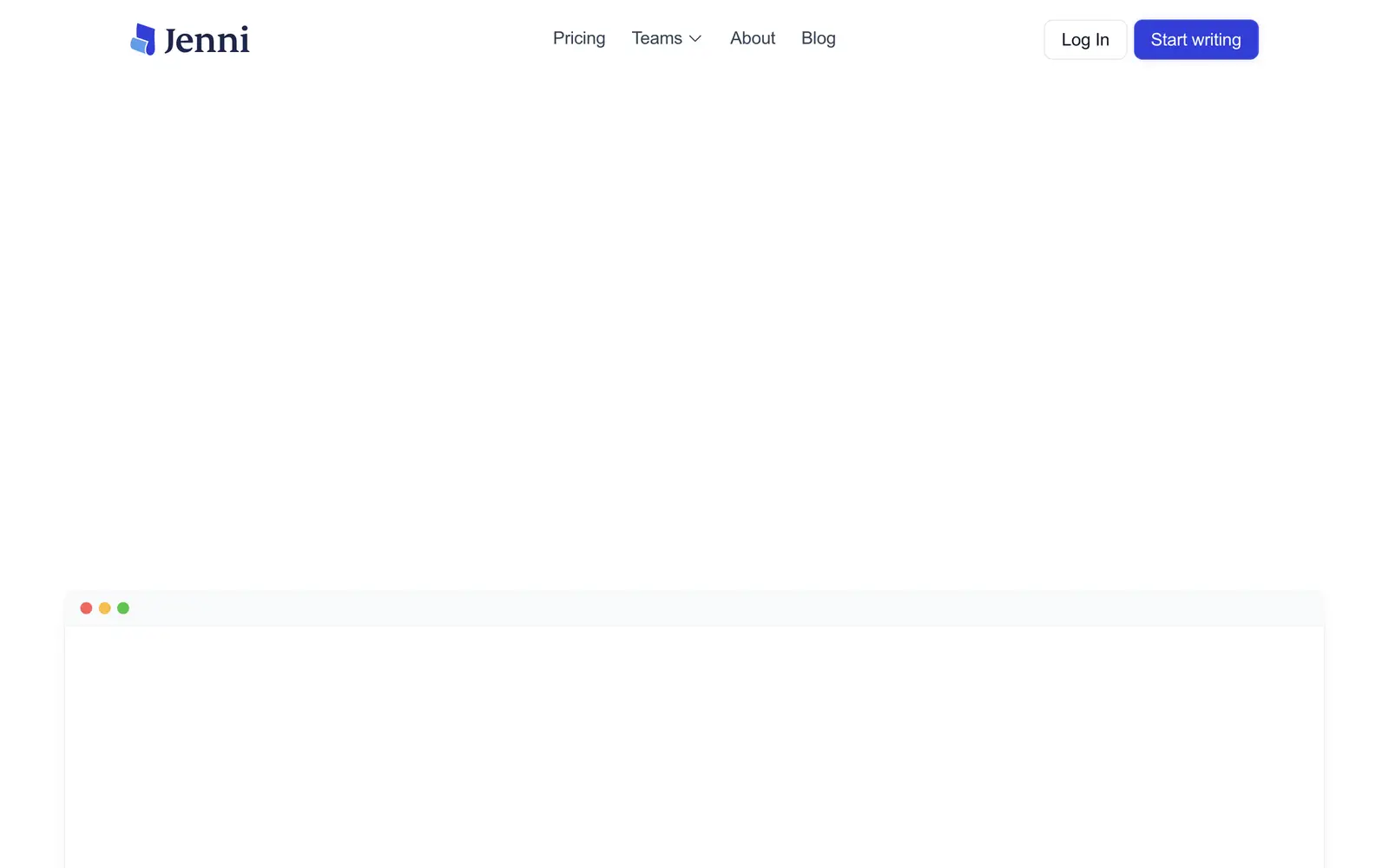 Screenshot of the Jenni AI website