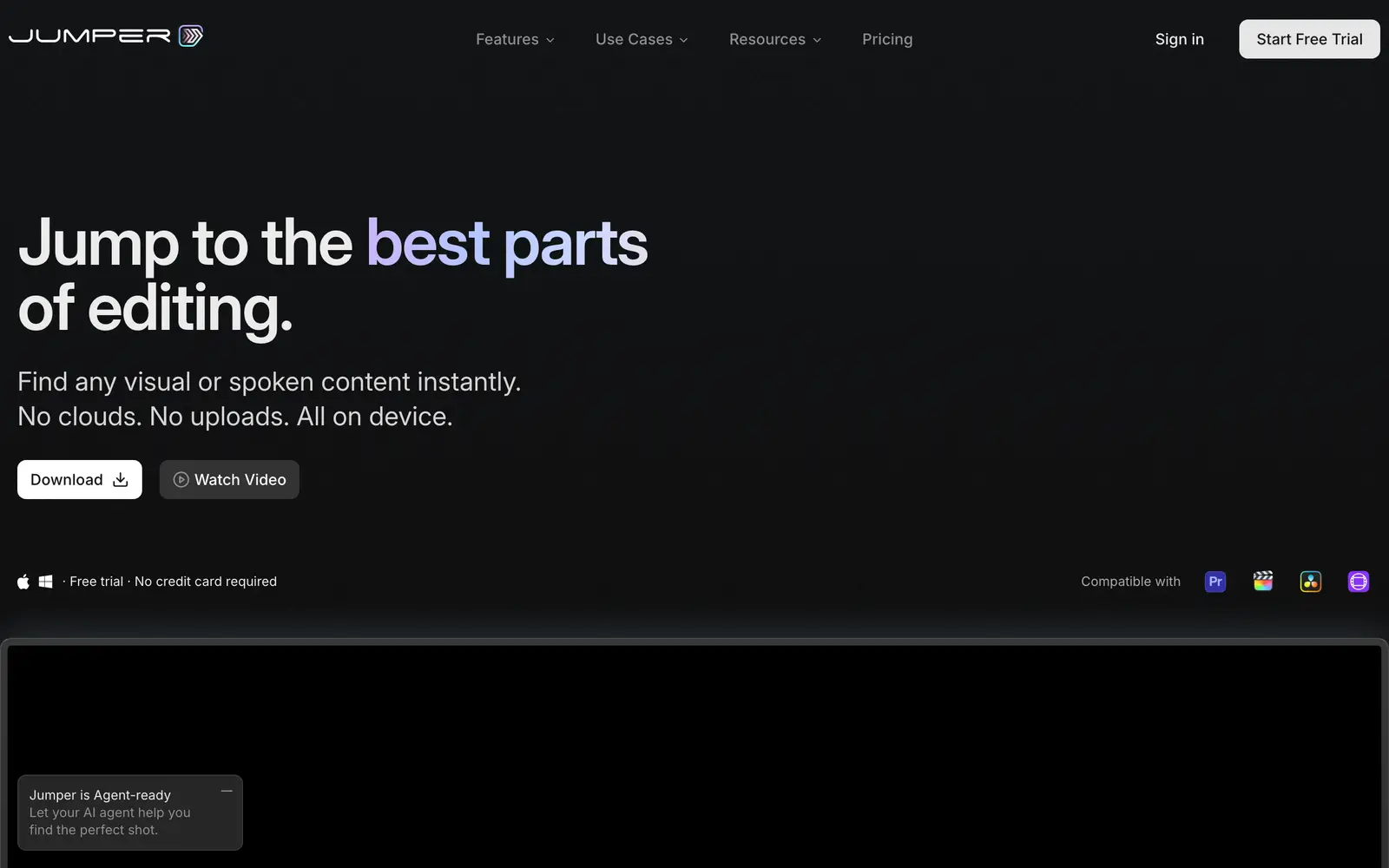 Screenshot of the Jumper website