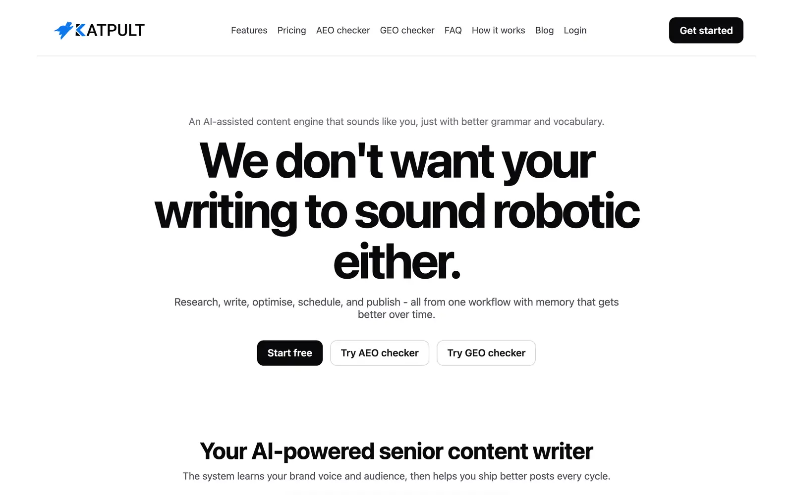 Screenshot of the Katpult website