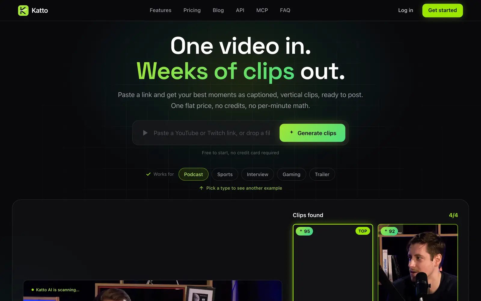Screenshot of the Katto website
