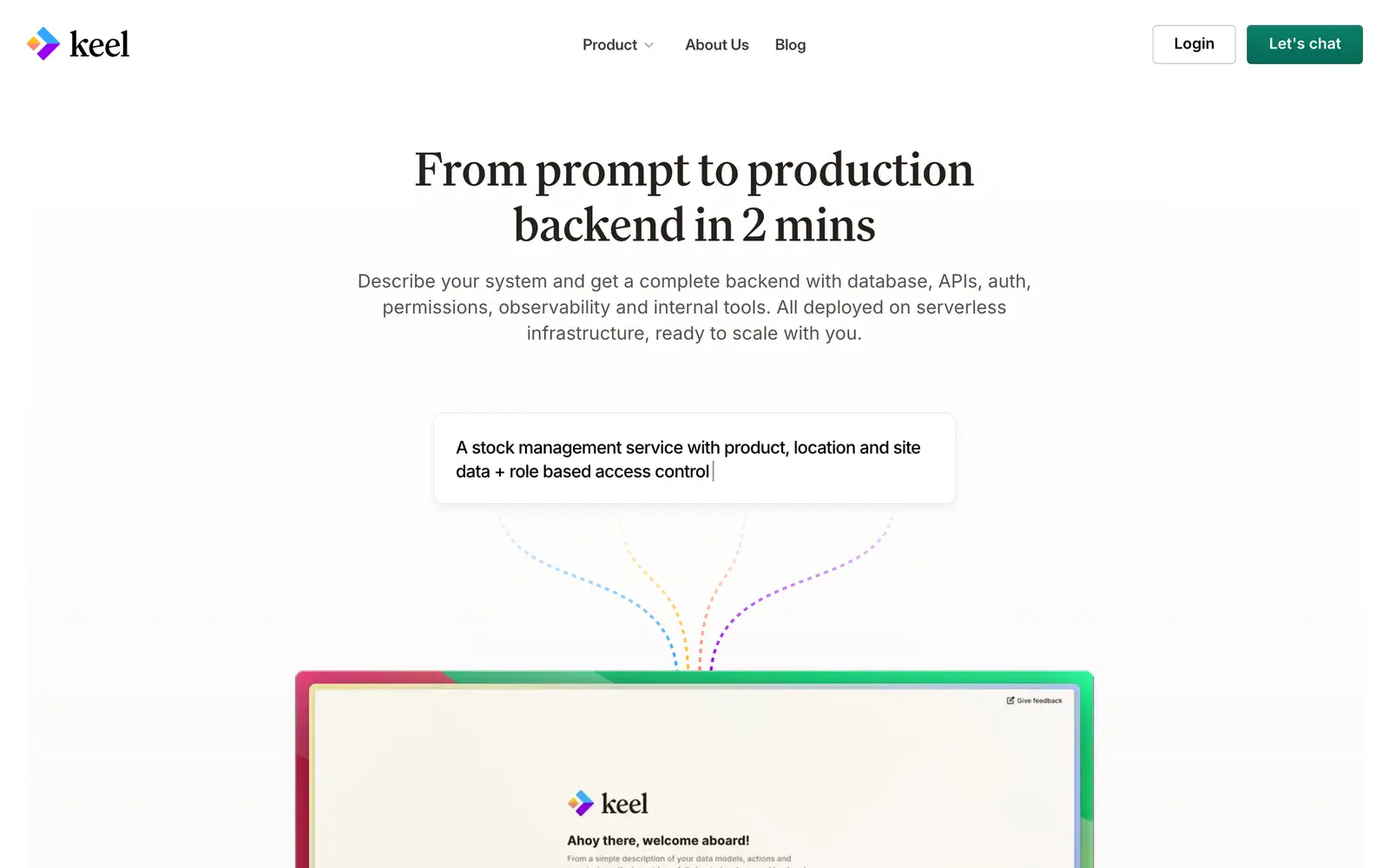 Screenshot of the Keel Studio website