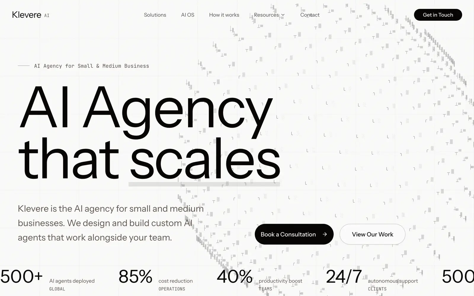 Screenshot of the Klevere website