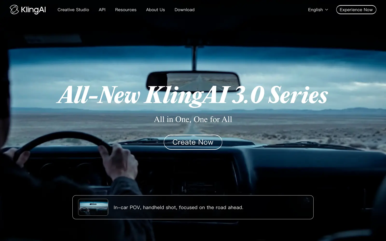 Screenshot of the Kling AI website