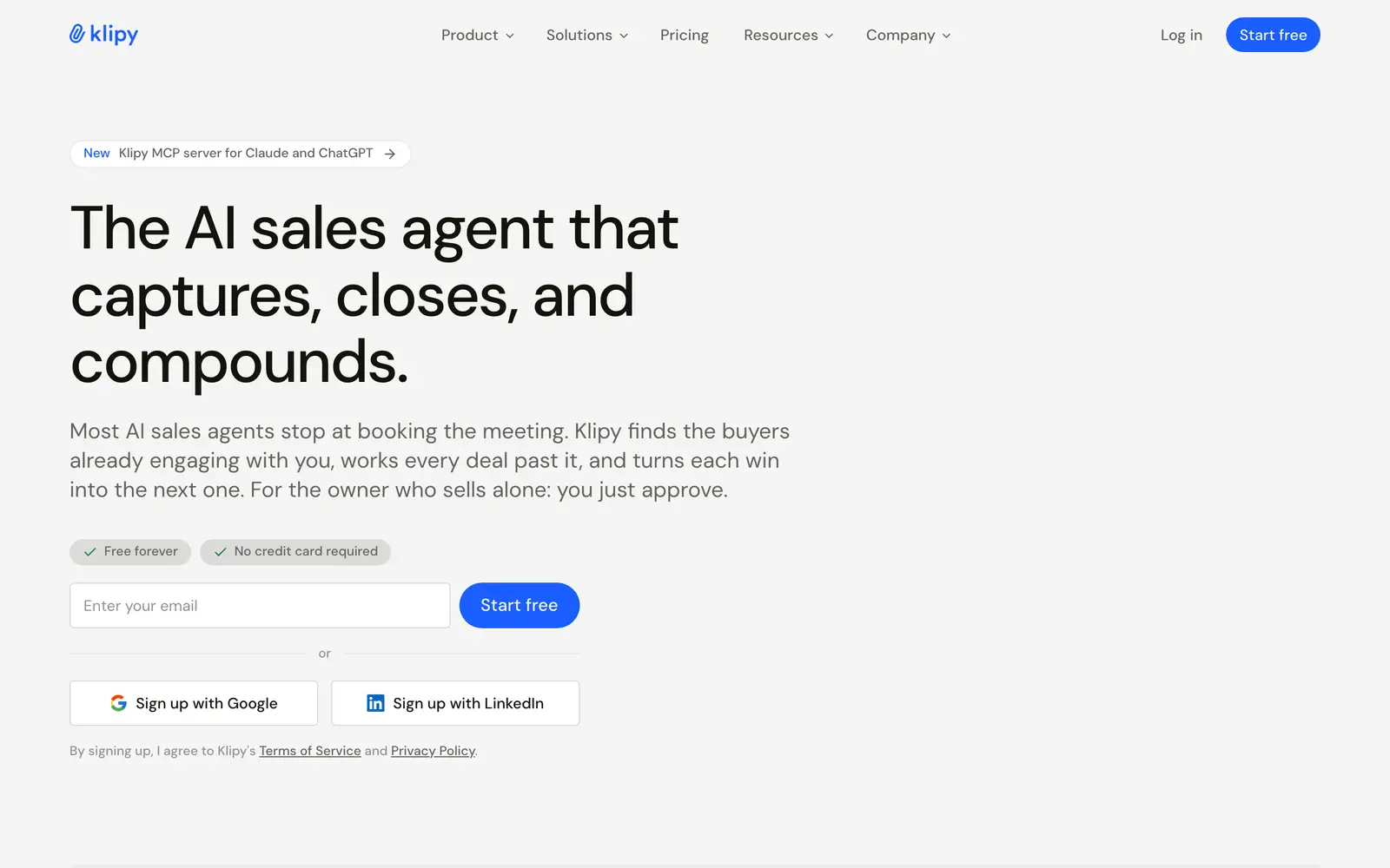 Screenshot of the Klipy website