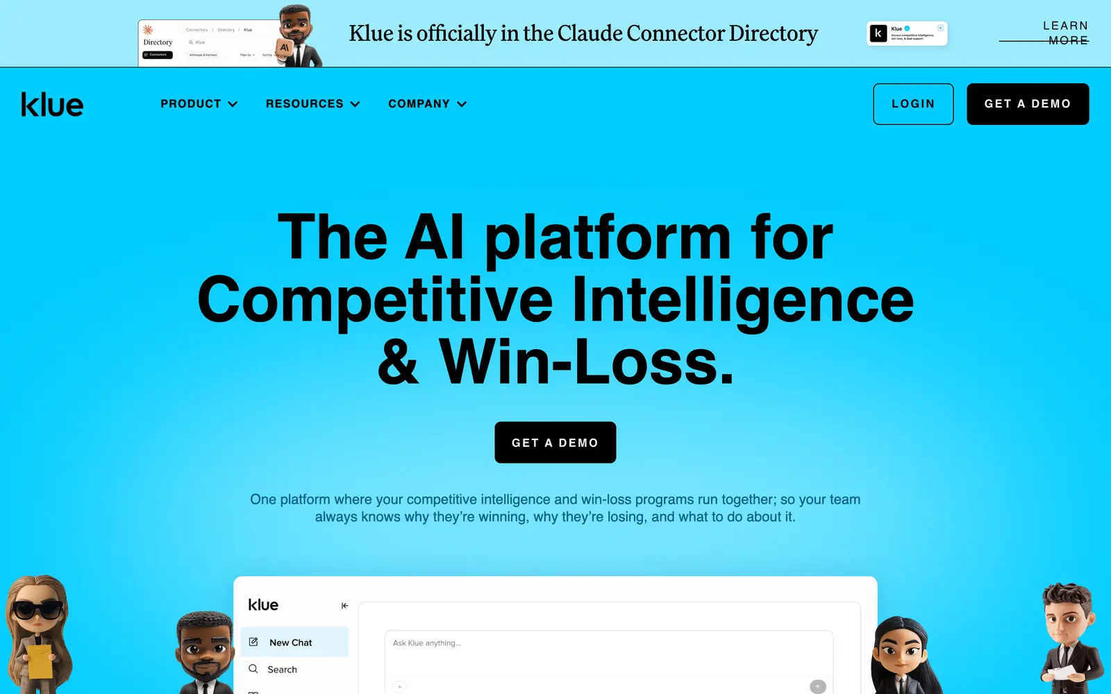 Screenshot of the Klue website