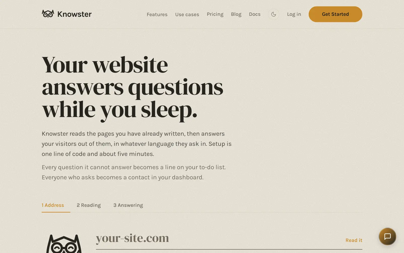 Screenshot of the Knowster website