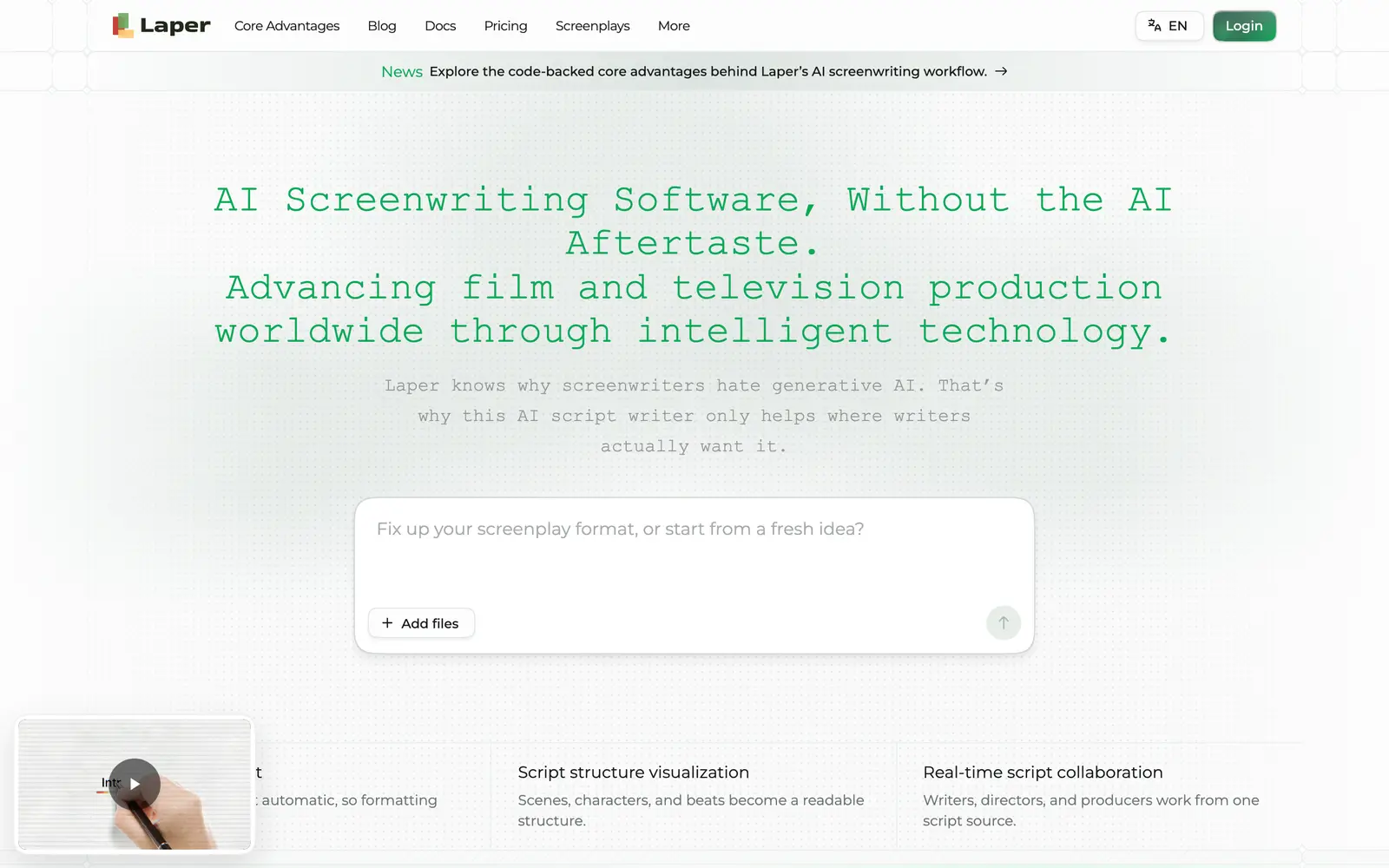Screenshot of the Laper AI website