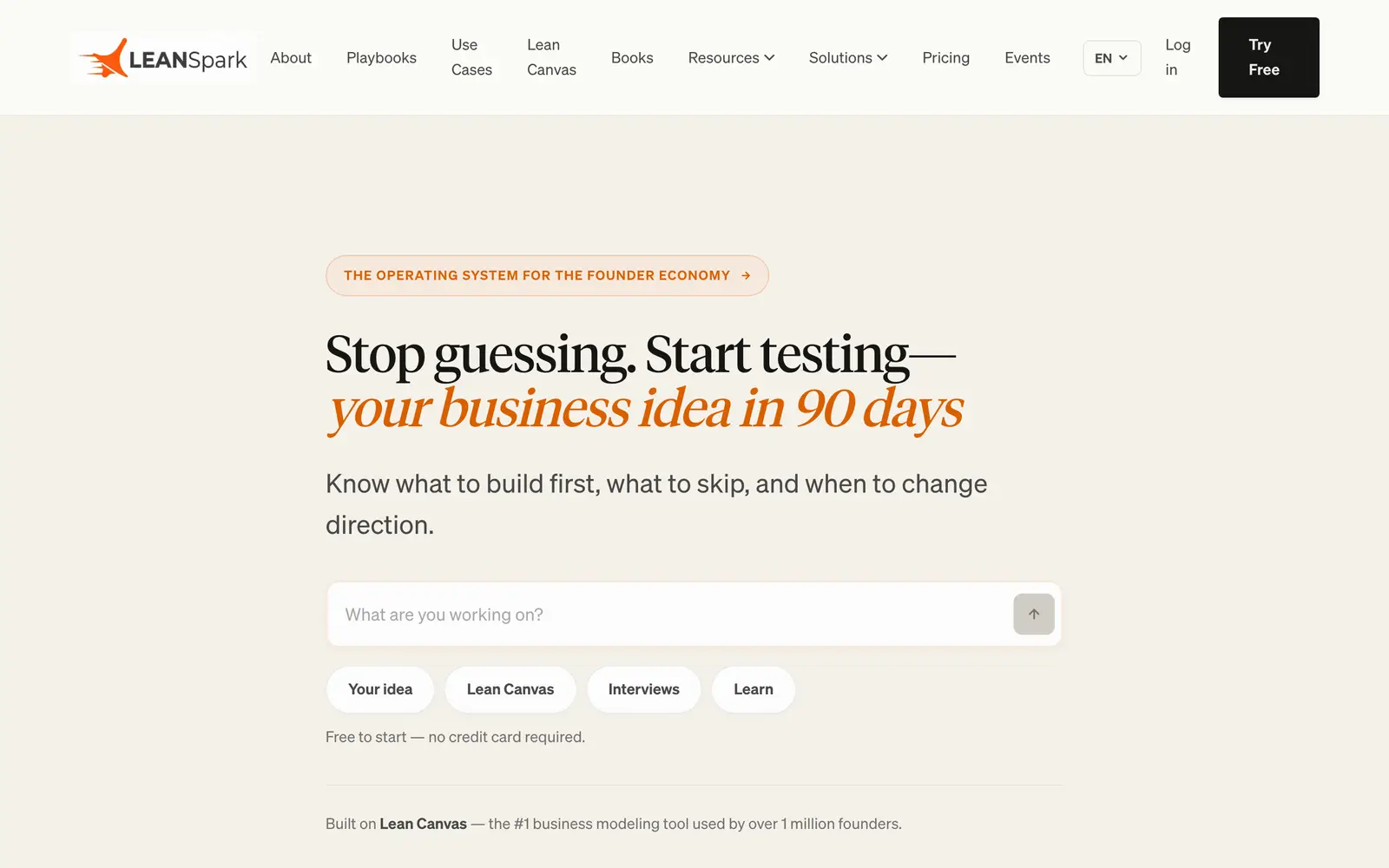 Screenshot of the LEANSpark website