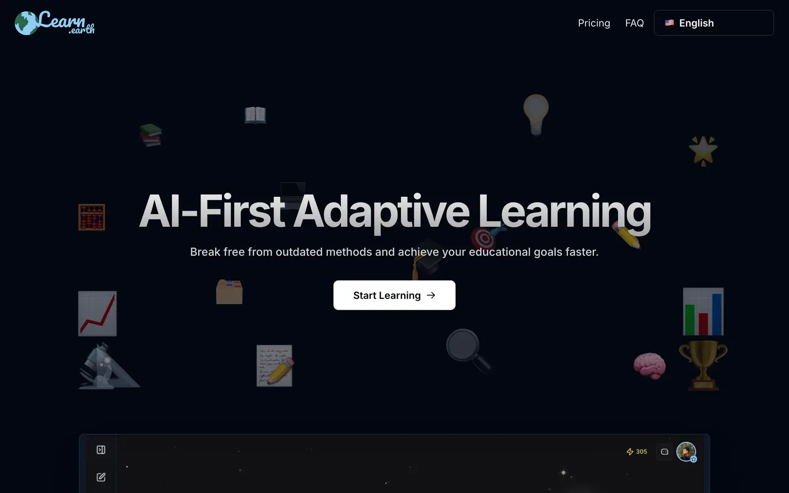 Screenshot of the Learn Earth website