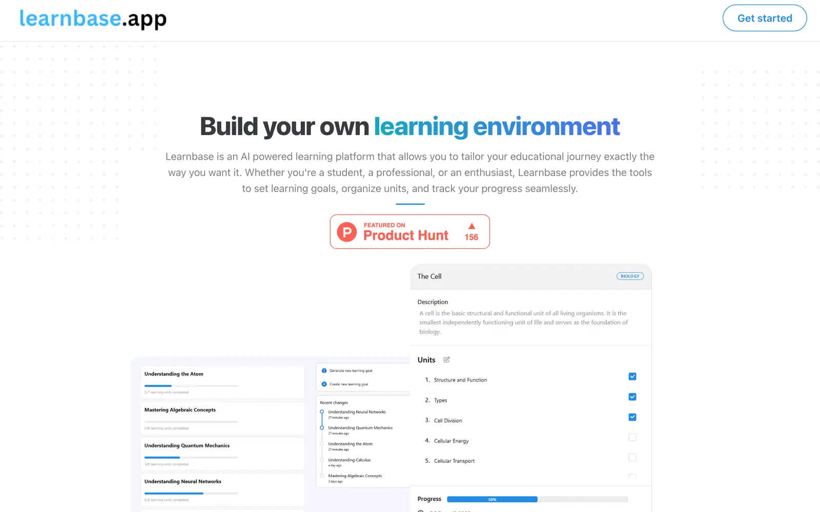 Screenshot of the Learnbase website