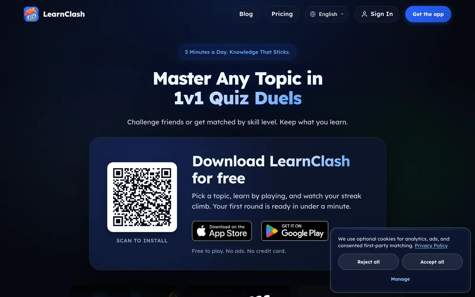 Screenshot of the LearnClash - AI Tool For Learning website