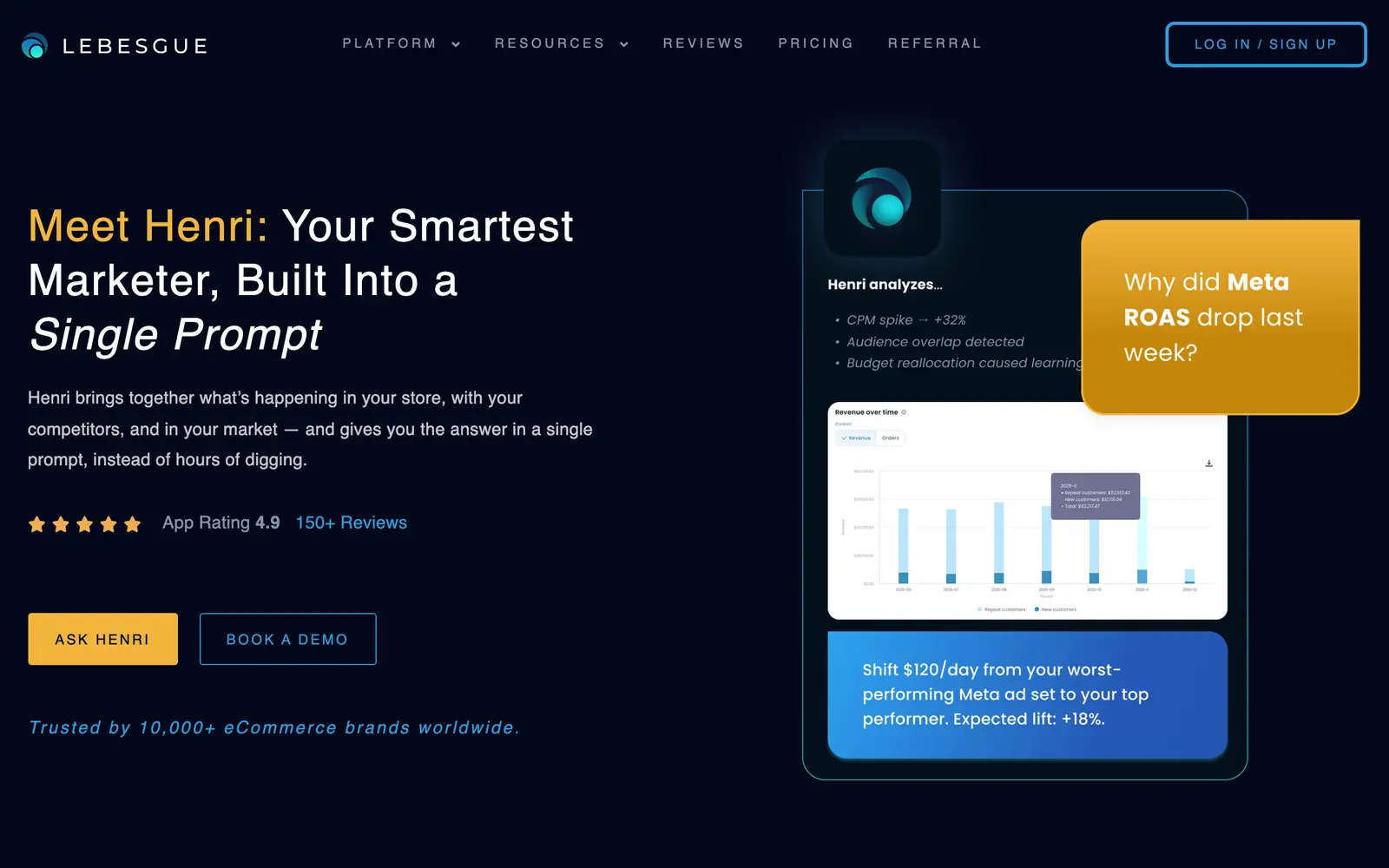 Screenshot of the Lebesgue website