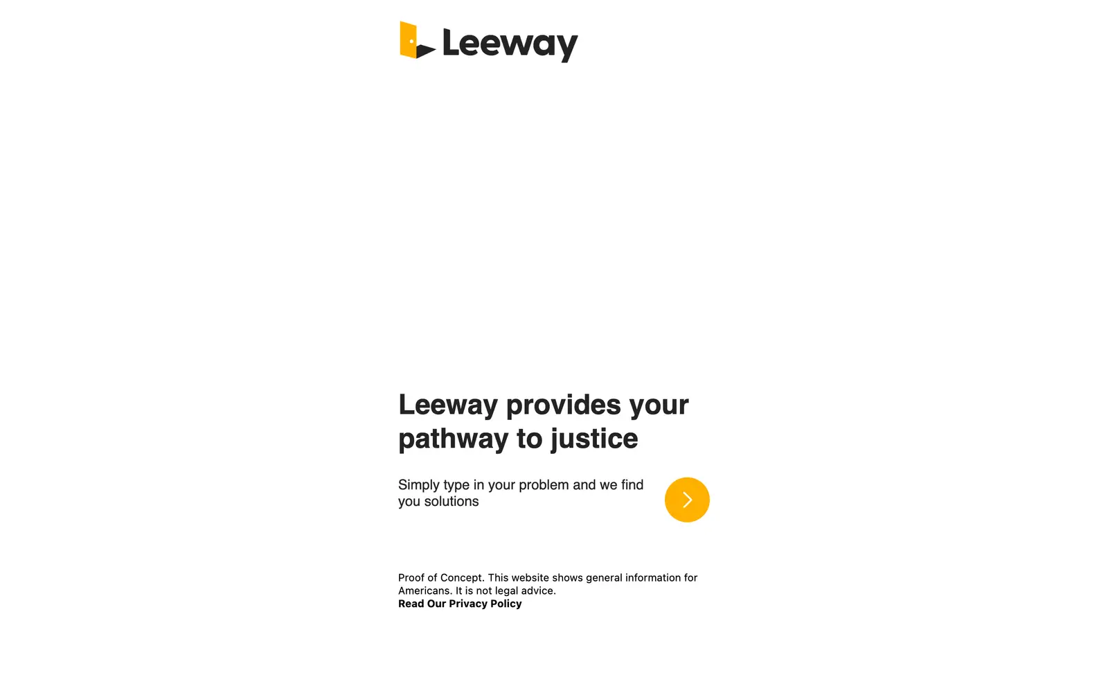 Screenshot of the Leeway website