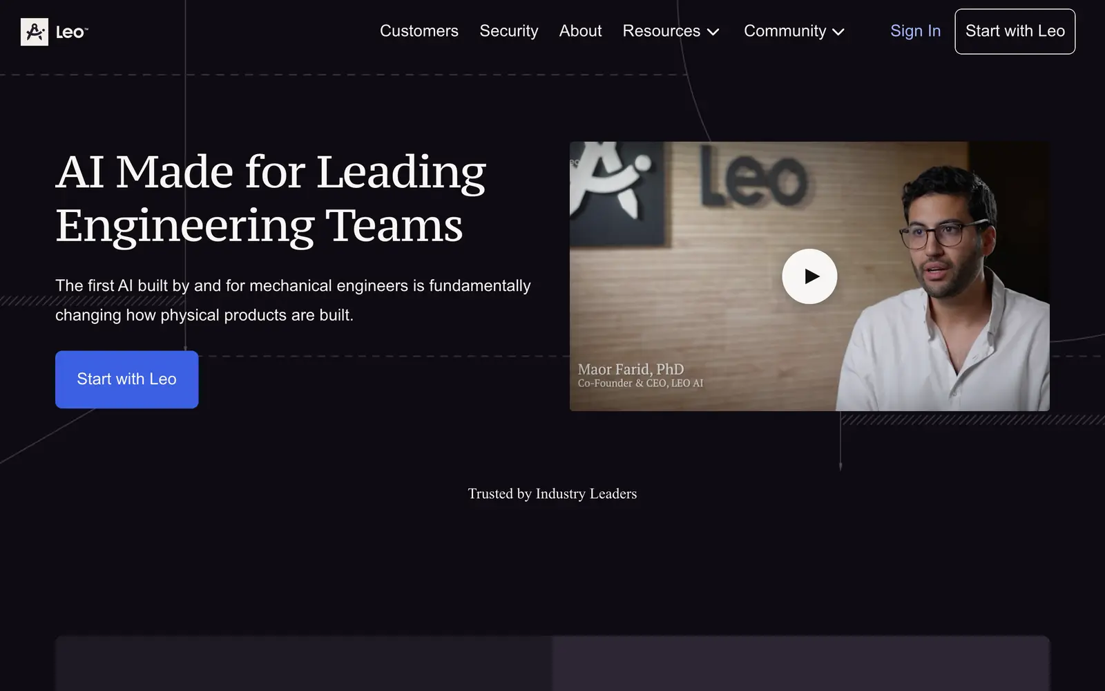 Screenshot of the Leo.AI website