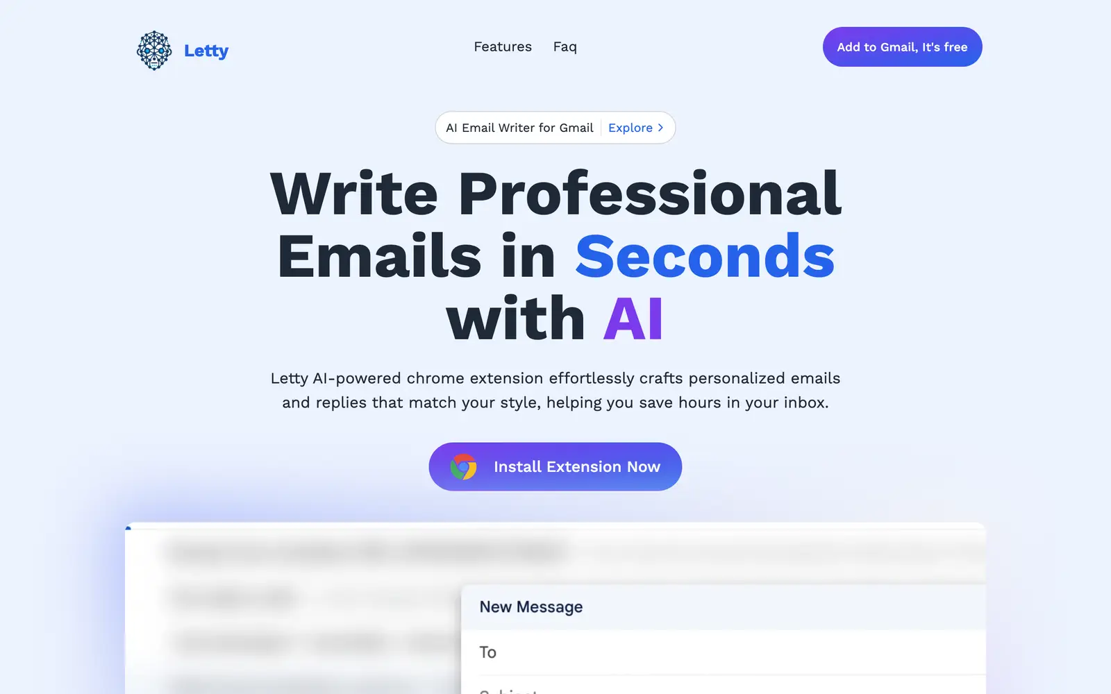 Screenshot of the Letty website