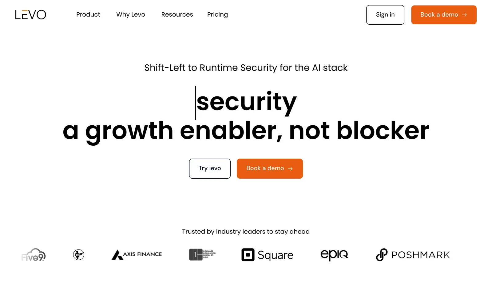 Screenshot of the Levo.ai website