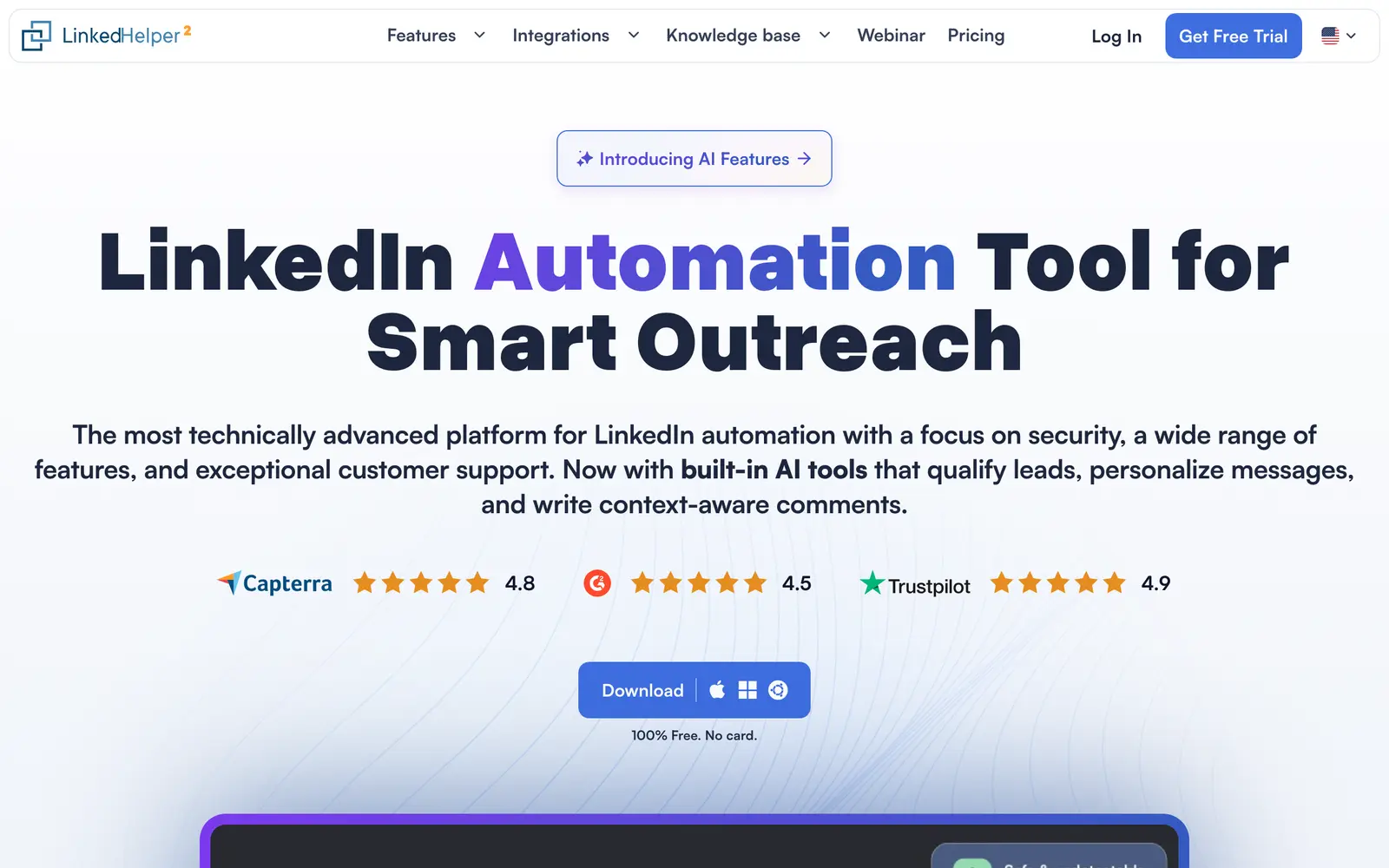 Screenshot of the Linked Helper website