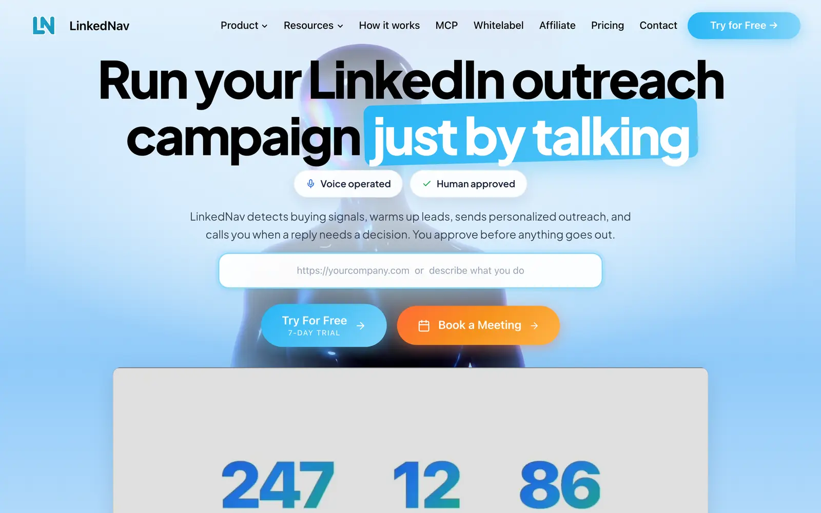 Screenshot of the LinkedNav website