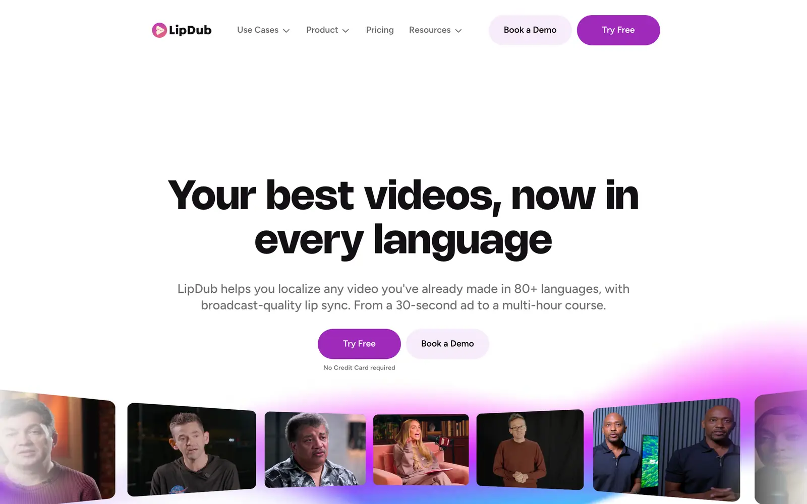 Screenshot of the LipDub AI website