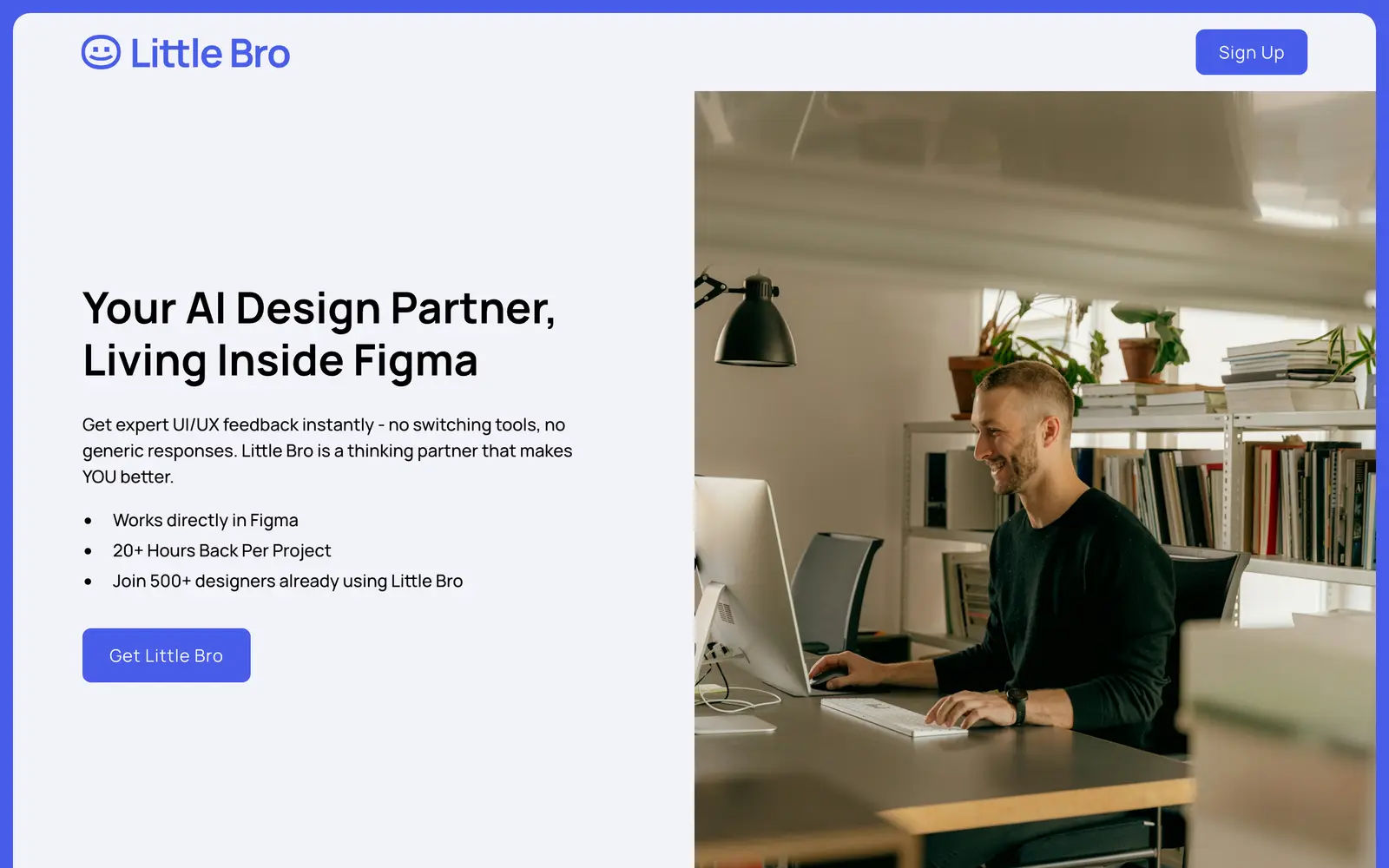 Screenshot of the Little Bro website