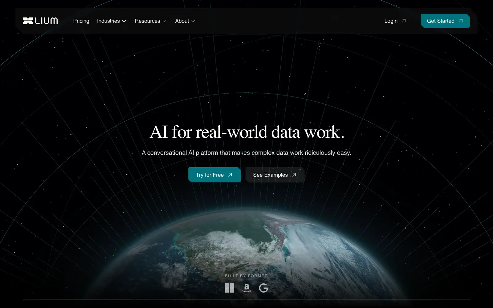 Screenshot of the Lium AI website