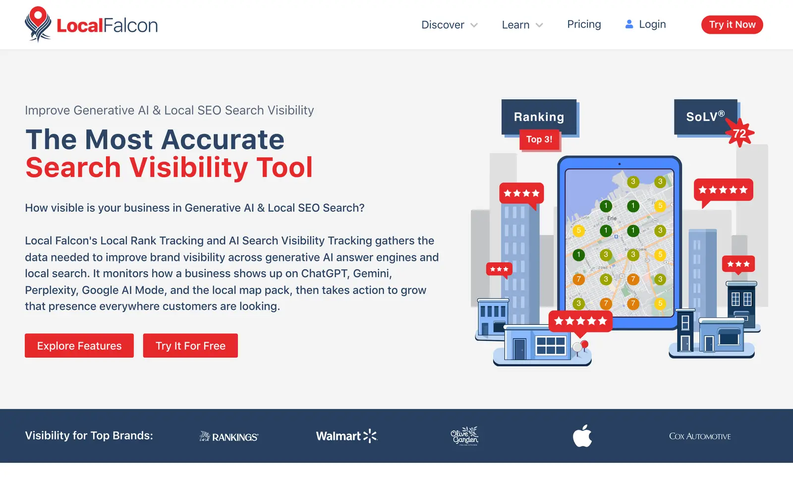 Screenshot of the Local Falcon website