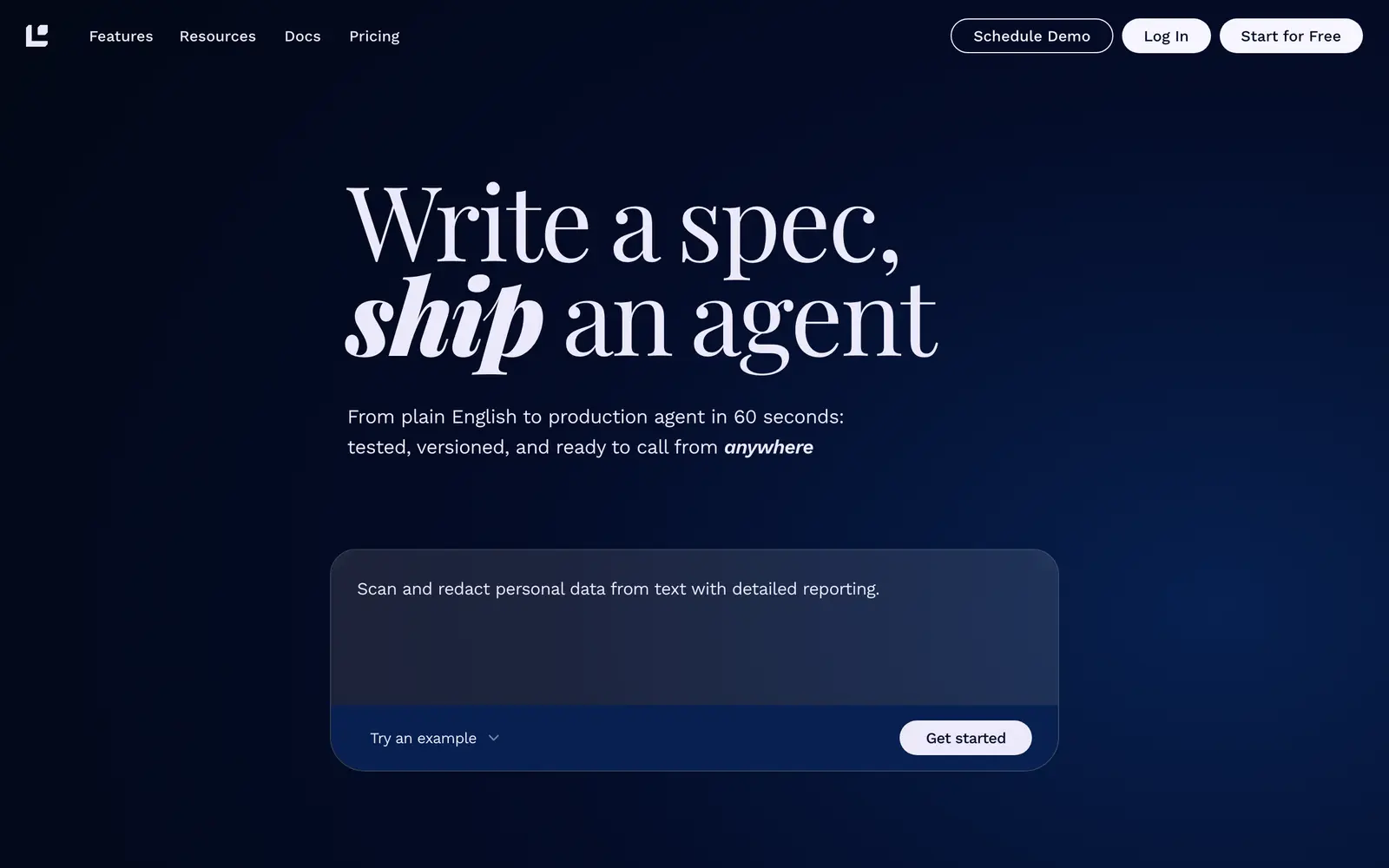 Screenshot of the Logic website