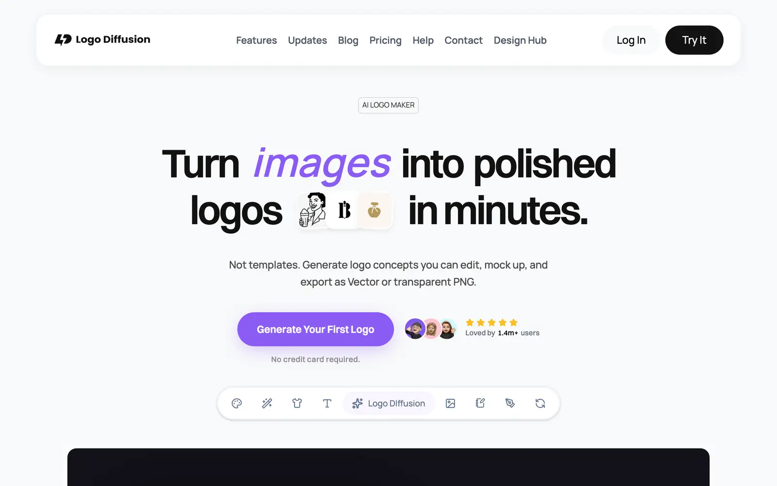 Screenshot of the Logo Diffusion website
