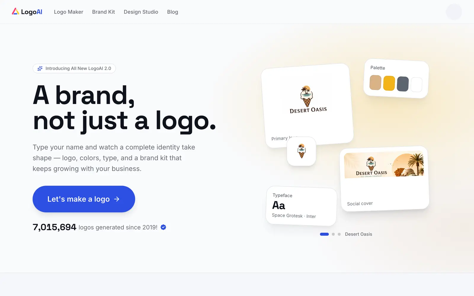 Screenshot of the LogoAI website