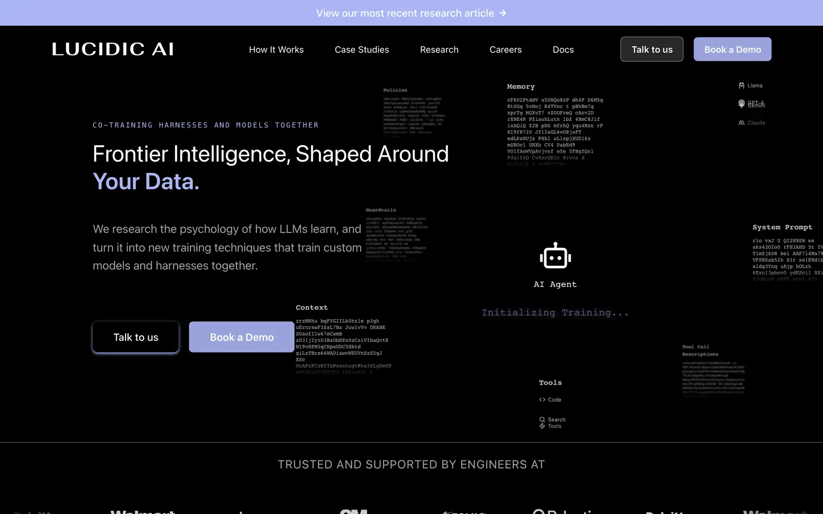 Screenshot of the Lucidic.AI website