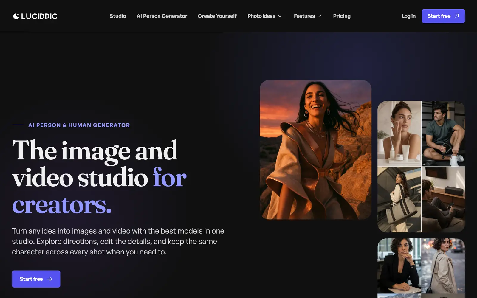 Screenshot of the Lucidpic website