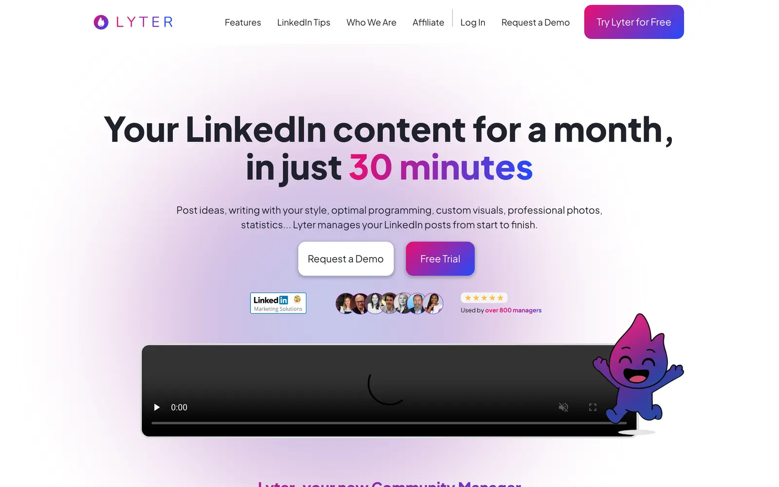 Screenshot of the Lyter website
