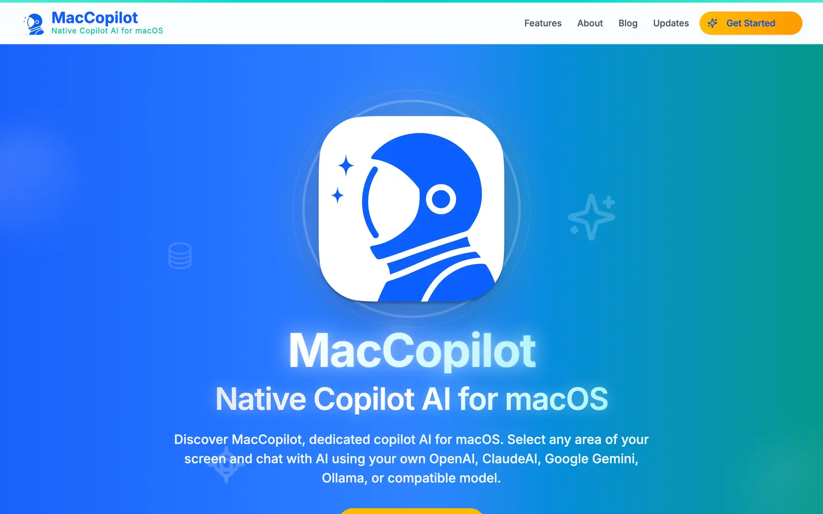 Screenshot of the MacCopilot website