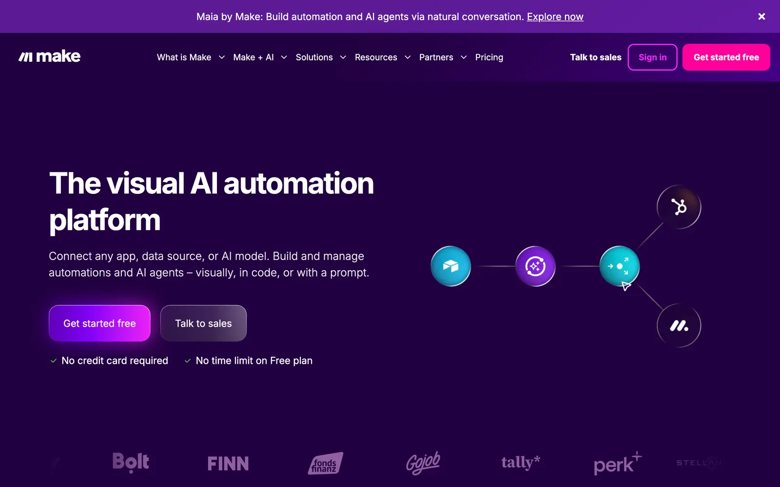 The Make website's first screen