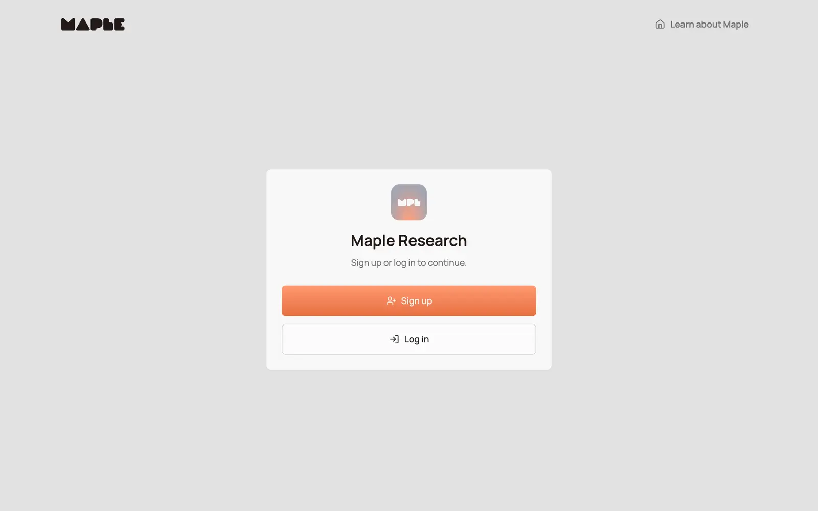 Screenshot of the Maple website