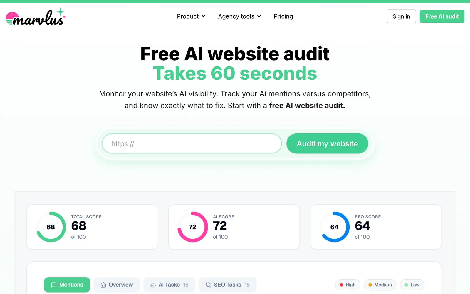 Screenshot of the Marvlus website