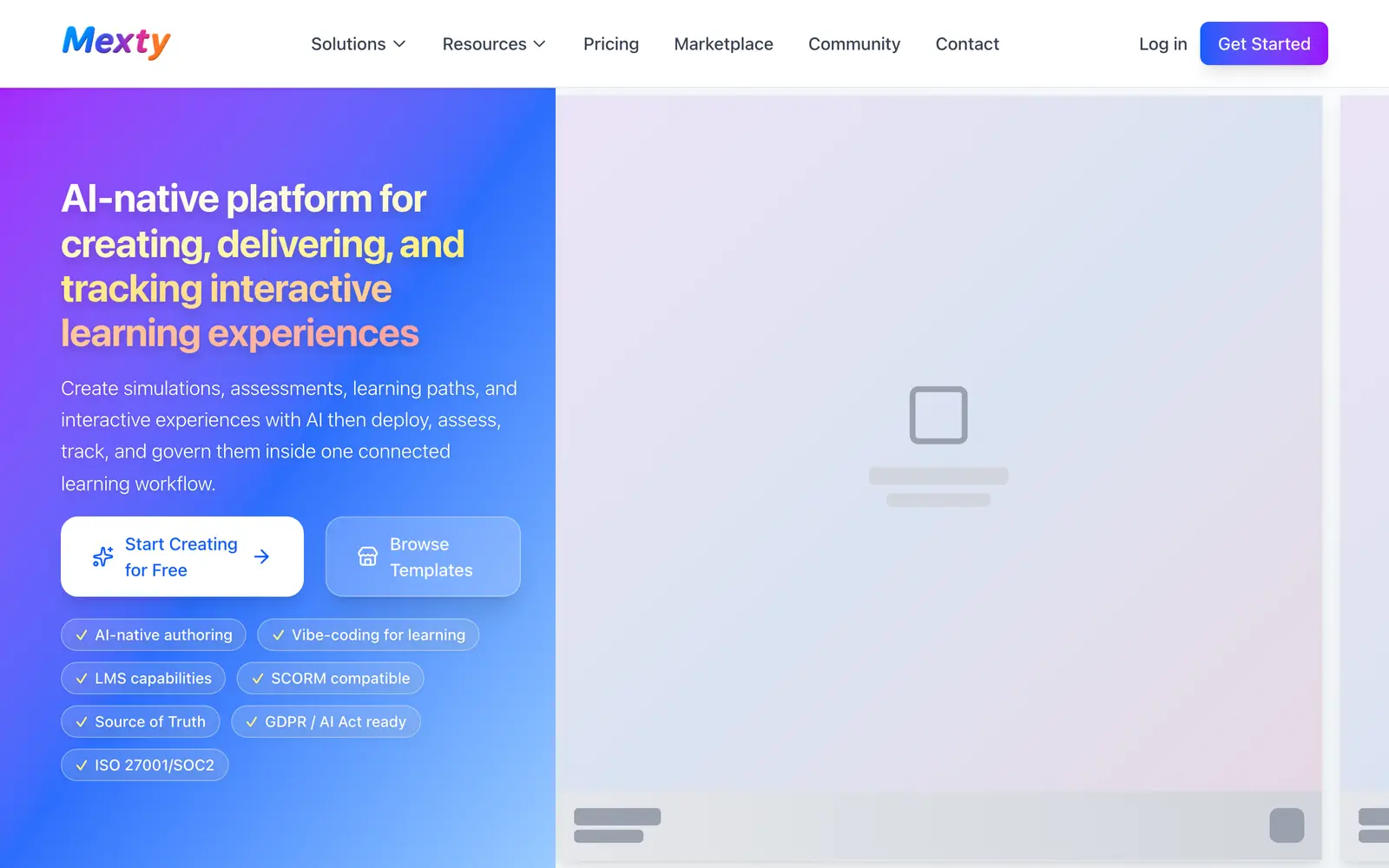 Screenshot of the MEXTY website