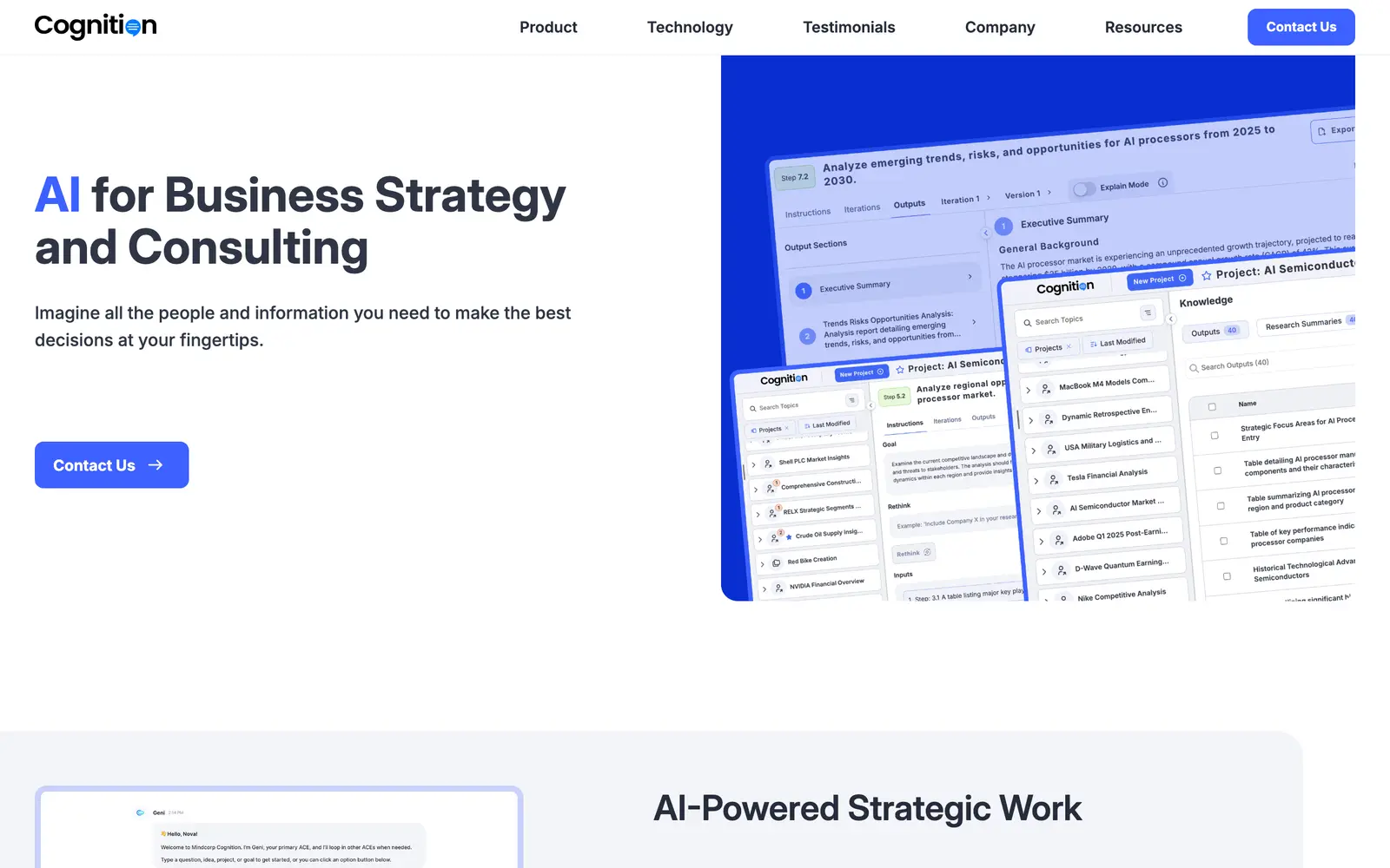 Screenshot of the Mindcorp website
