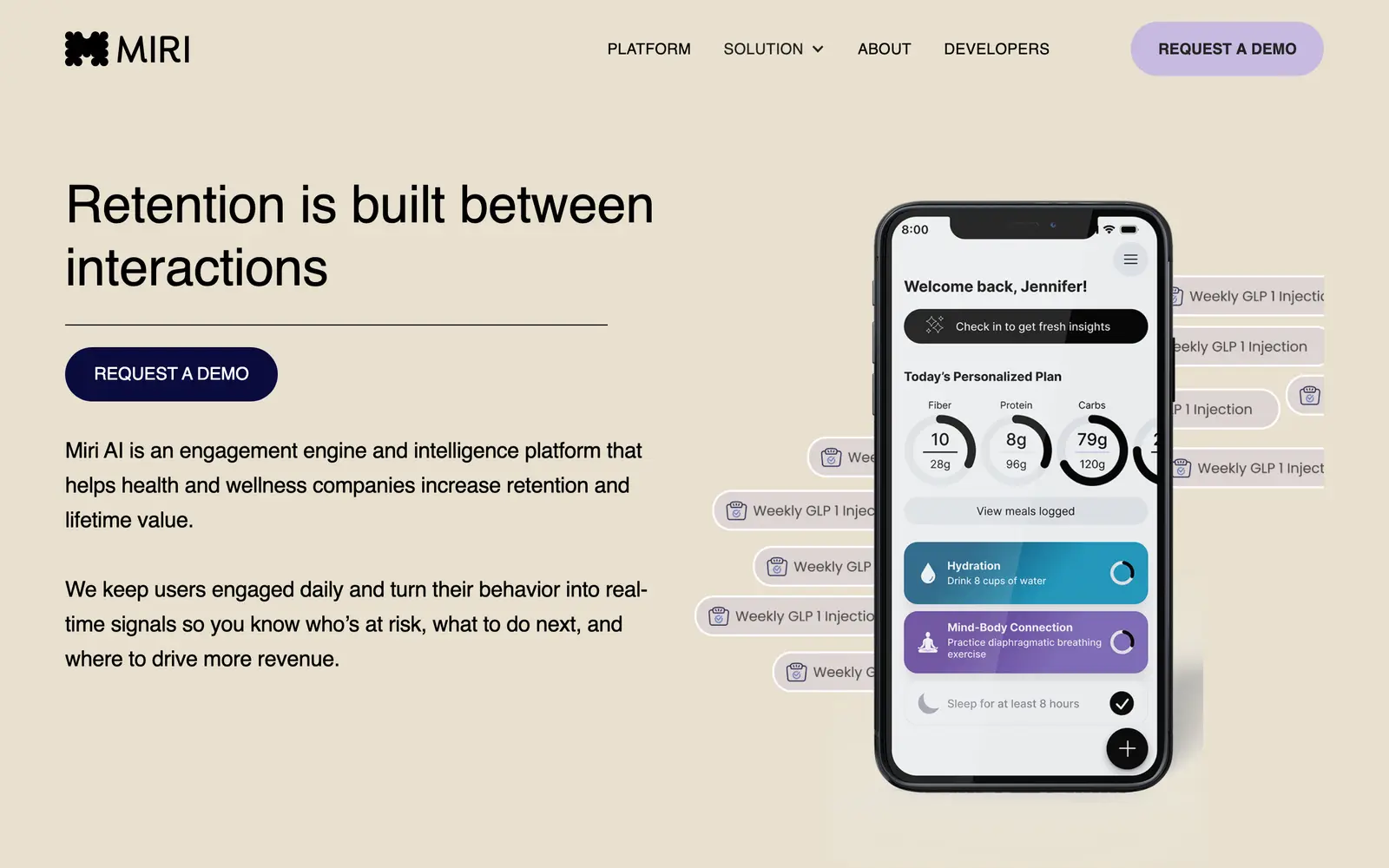 Screenshot of the Miri website