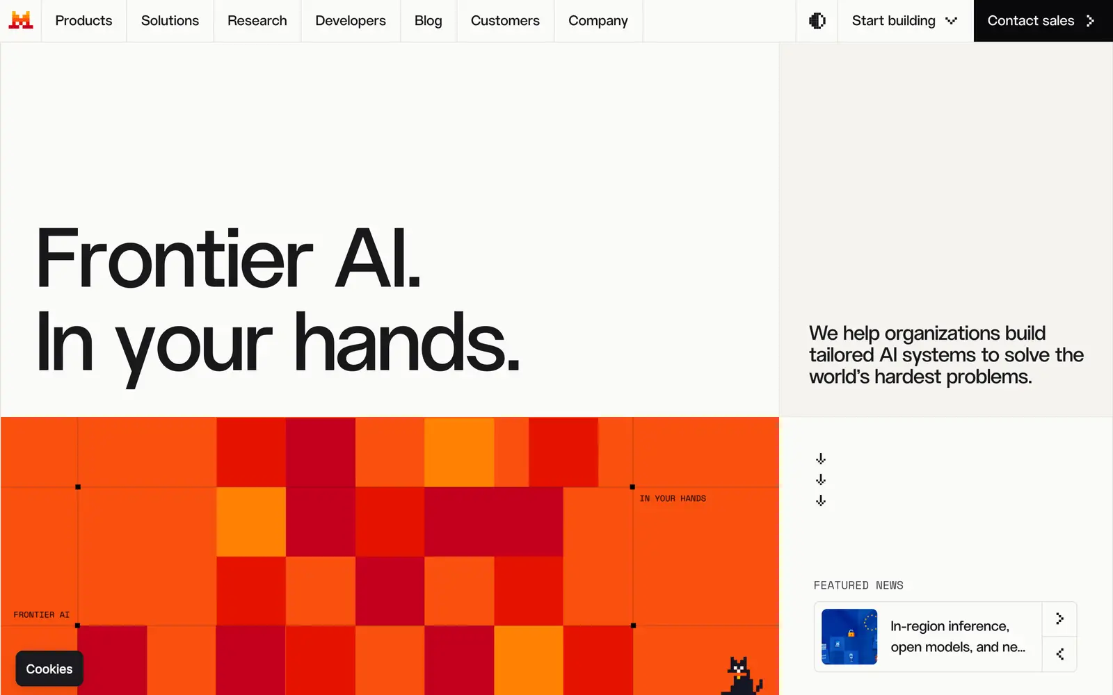 Screenshot of the Mistral AI website
