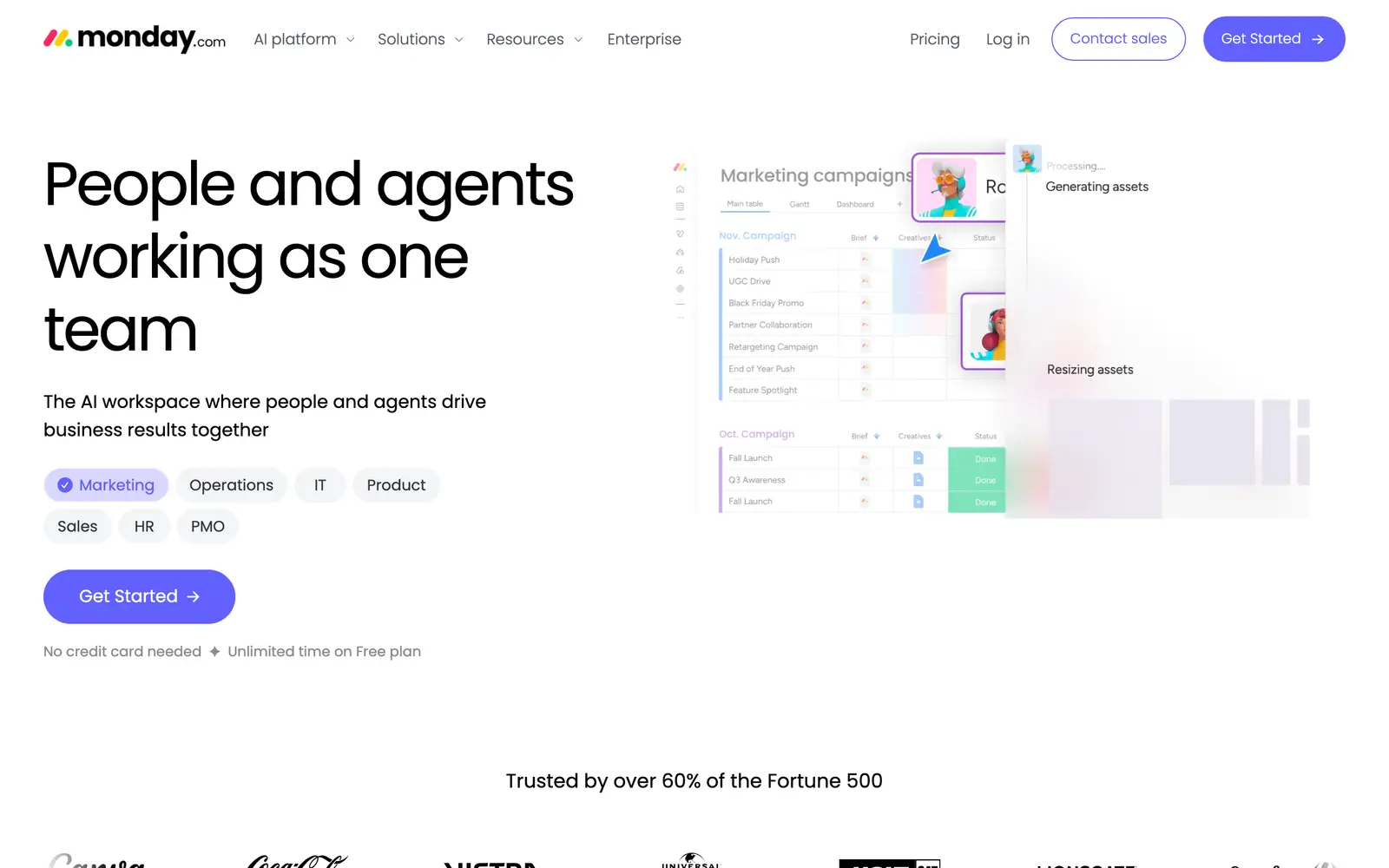 Screenshot of the monday.com website