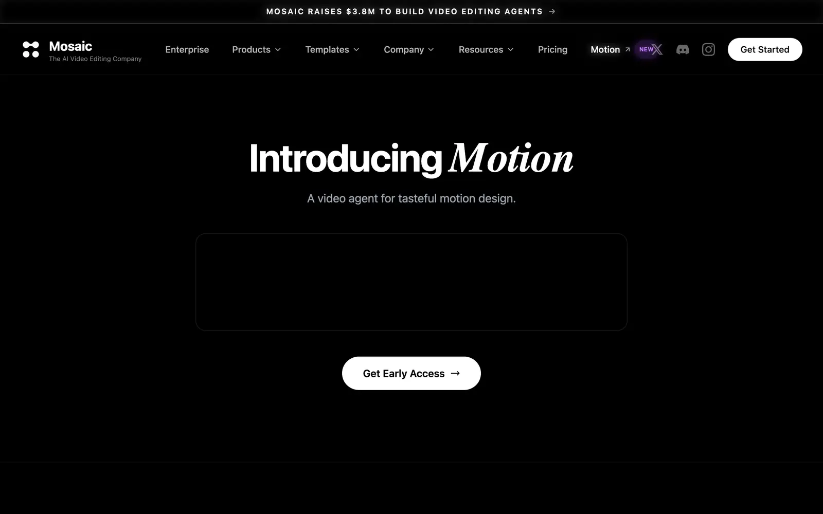 Screenshot of the Mosaic website