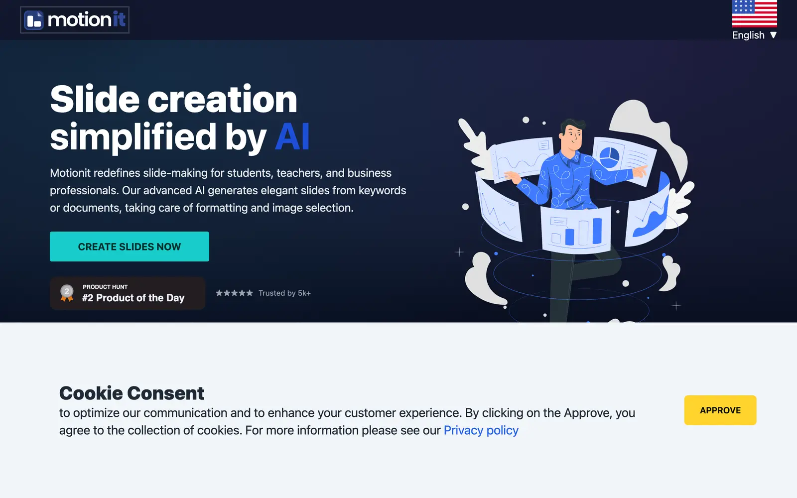 Screenshot of the Motionit website