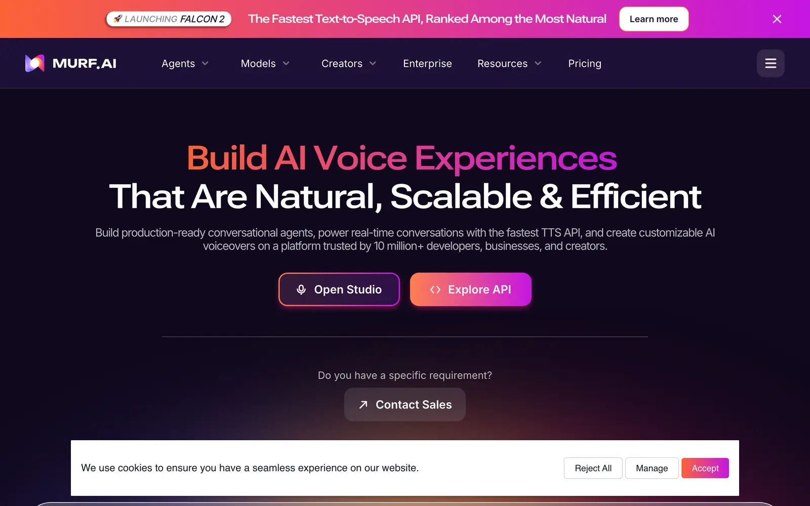 Screenshot of the Murf AI website