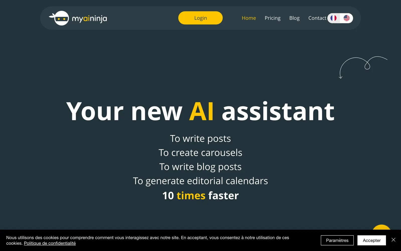 Screenshot of the My AI Ninja website