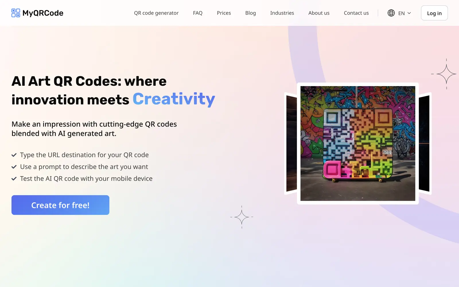 Screenshot of the My QR Code website