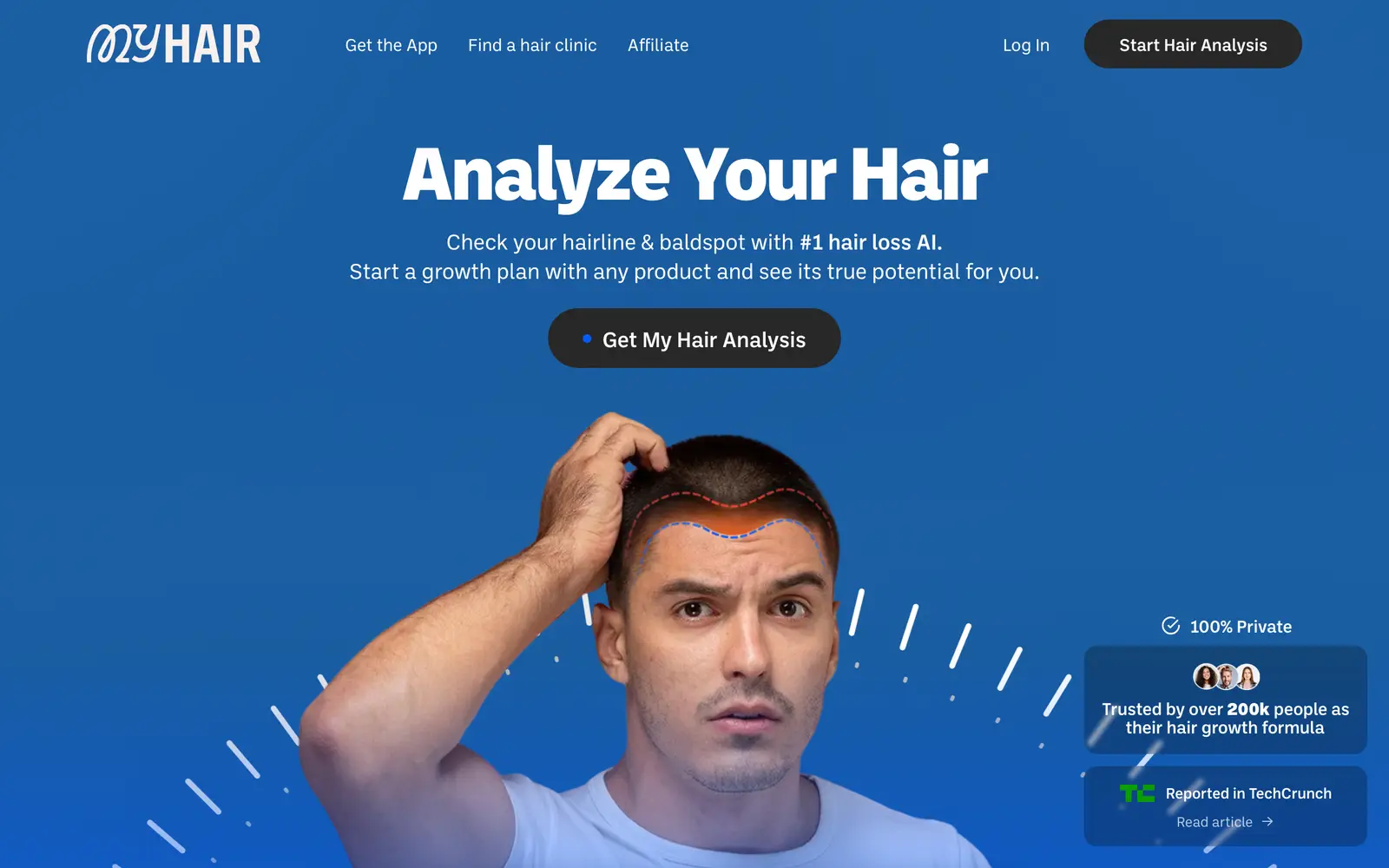 Screenshot of the MyHair.AI website