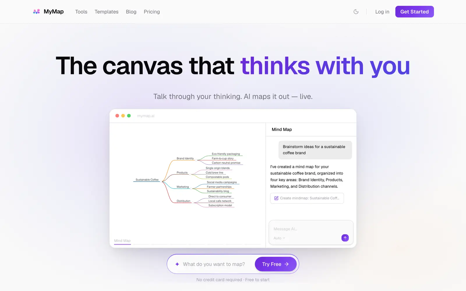 Screenshot of the MyMap.AI website