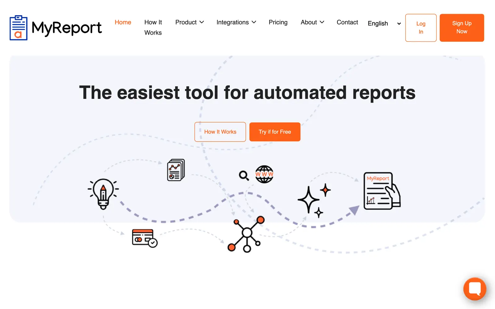 Screenshot of the MyReport website